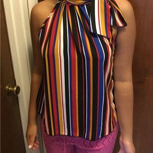 Multicolor Striped Halter Top